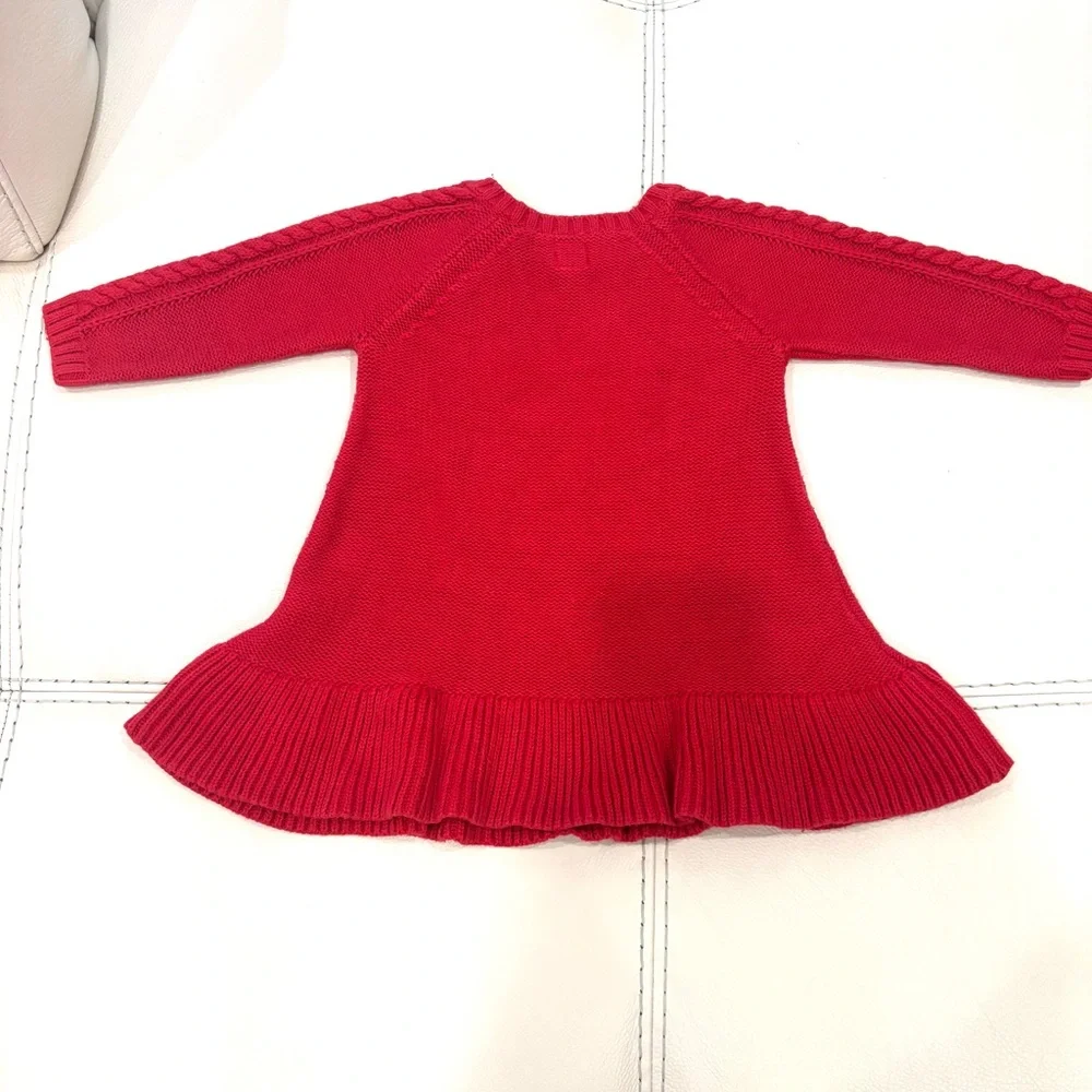 GAP Toddler Girl CableKnit Red Dress 18-24 months